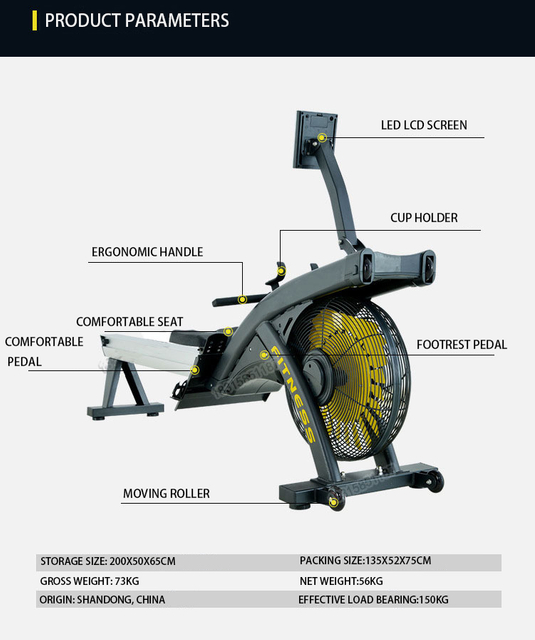 MND-W10 Air + Magnetic Resistance Rower | Dual Resistance System | MND FITNESS