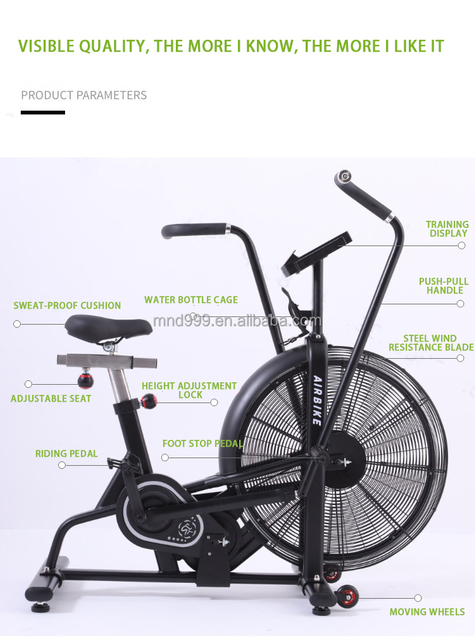 MND-D03 Air Resistance Exercise Bike | Round Tube Handlebar | MND FITNESS