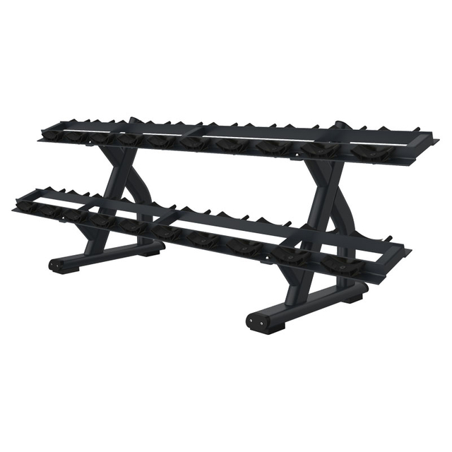 FF49 Double-Tier Dumbbell Rack | Commercial Dumbbell Storage | Gym Equipment Organization