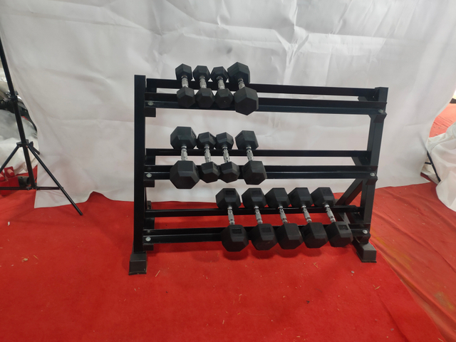 MND-F73 3-Tier Hexagonal Dumbbell Rack
