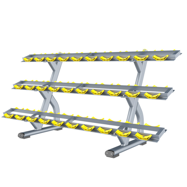 FF72 Three-Tier Dumbbell Rack | High-Density Dumbbell Storage | Commercial Gym Rack