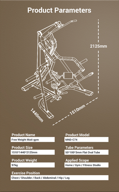 MND-C74 Free Weight Multi-Gym | Full-Body Strength Station | Compact Home Gym